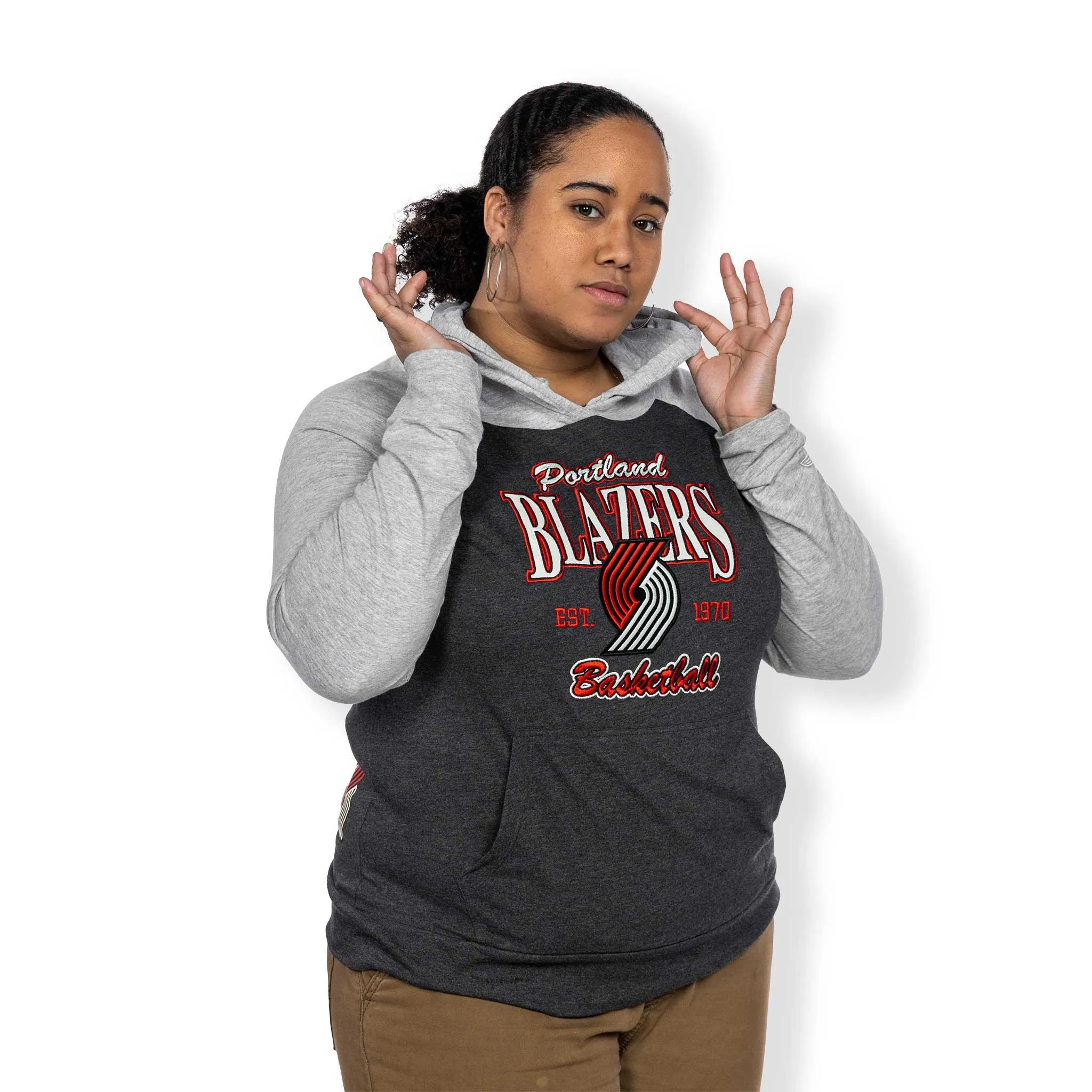 Portland Trail Blazers Women's New Era Throwback Hoodie