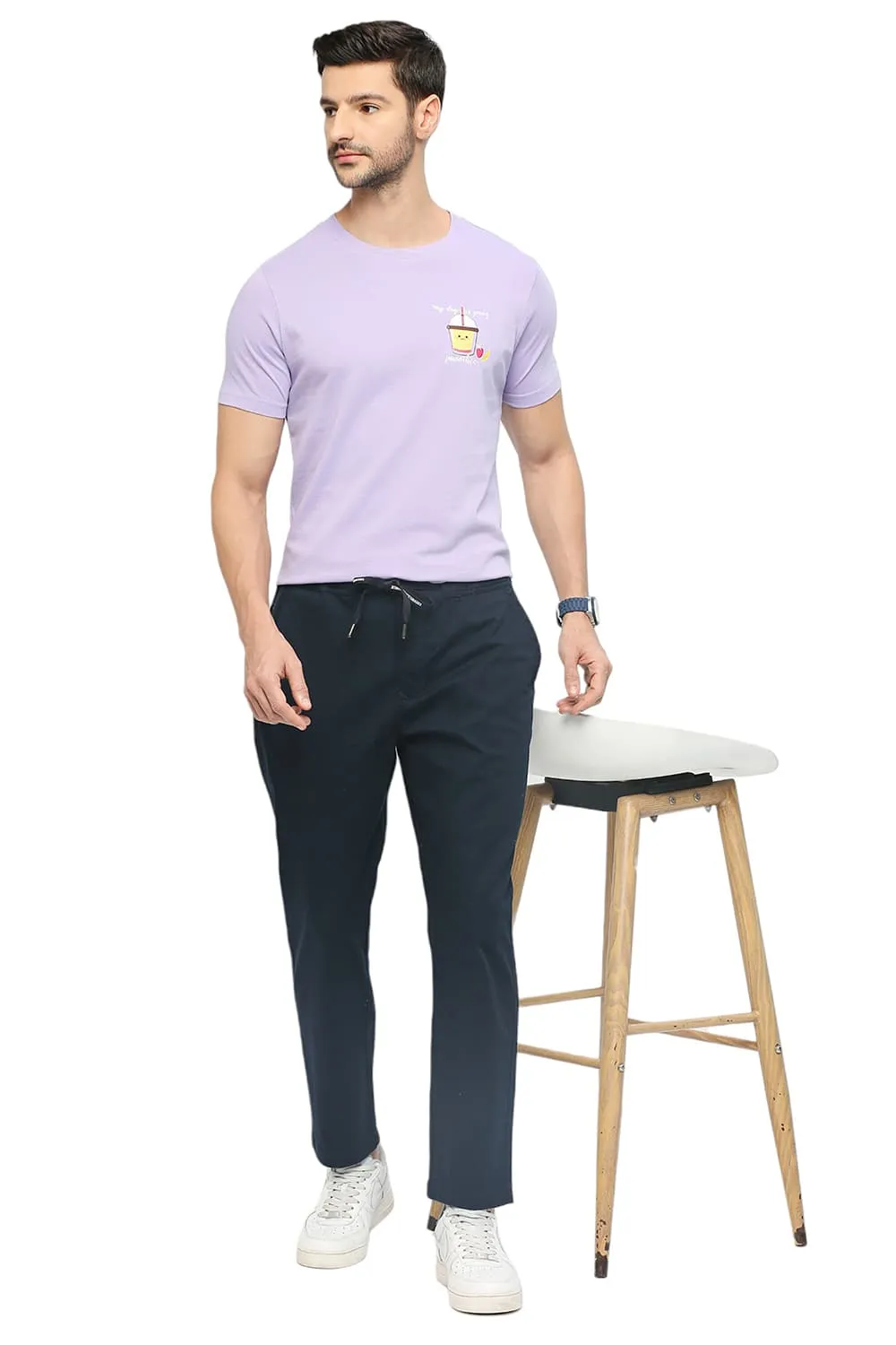 Relaxed Fit Cotton Stretch Dobby Trousers