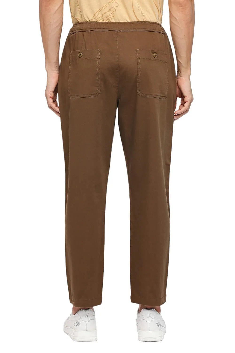 Relaxed Fit Cotton Stretch Dobby Trousers