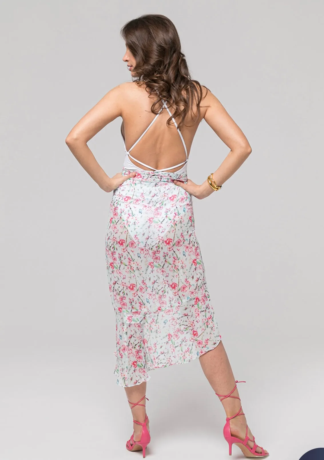 Rose Garden - Wrap Ruffle Skirt