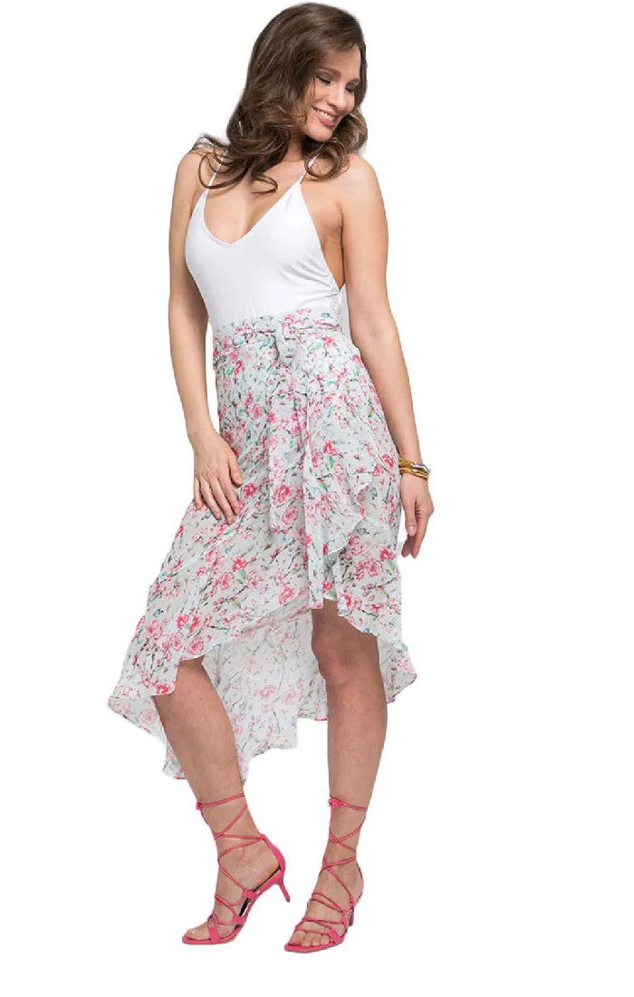 Rose Garden - Wrap Ruffle Skirt