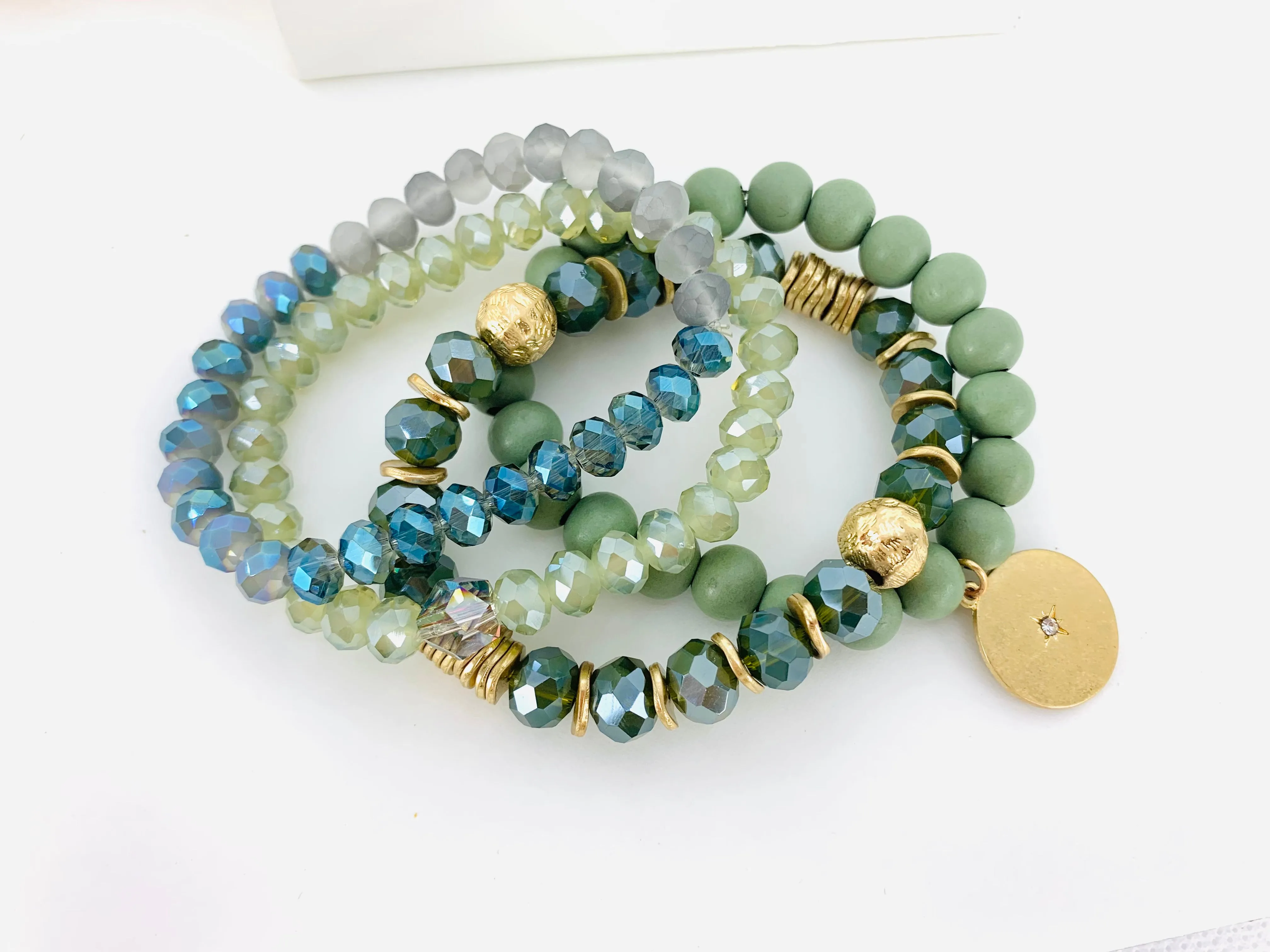 Sage Moon Bracelet Set