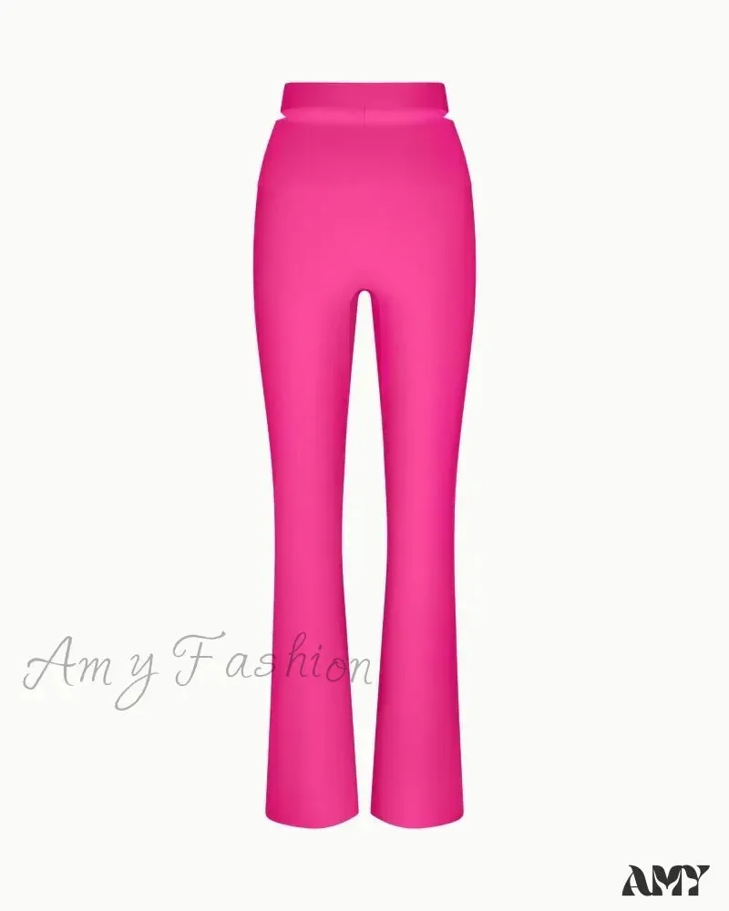 Sleek Stretch Cutout Foldover Trouser