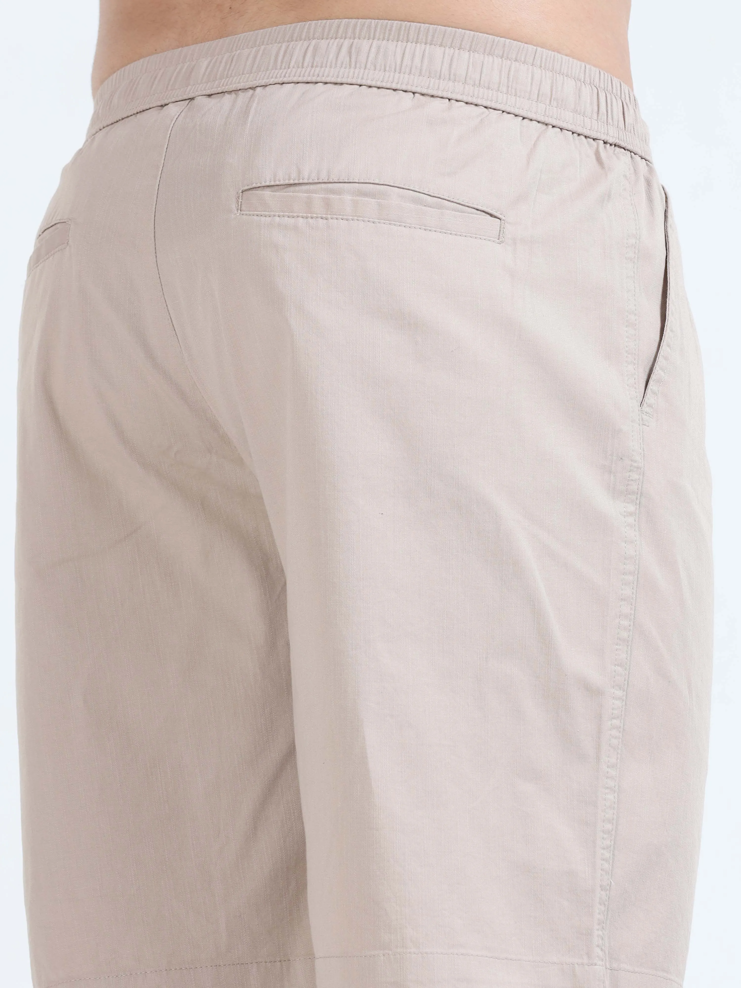 Soft Cotton Beige Basic Shorts