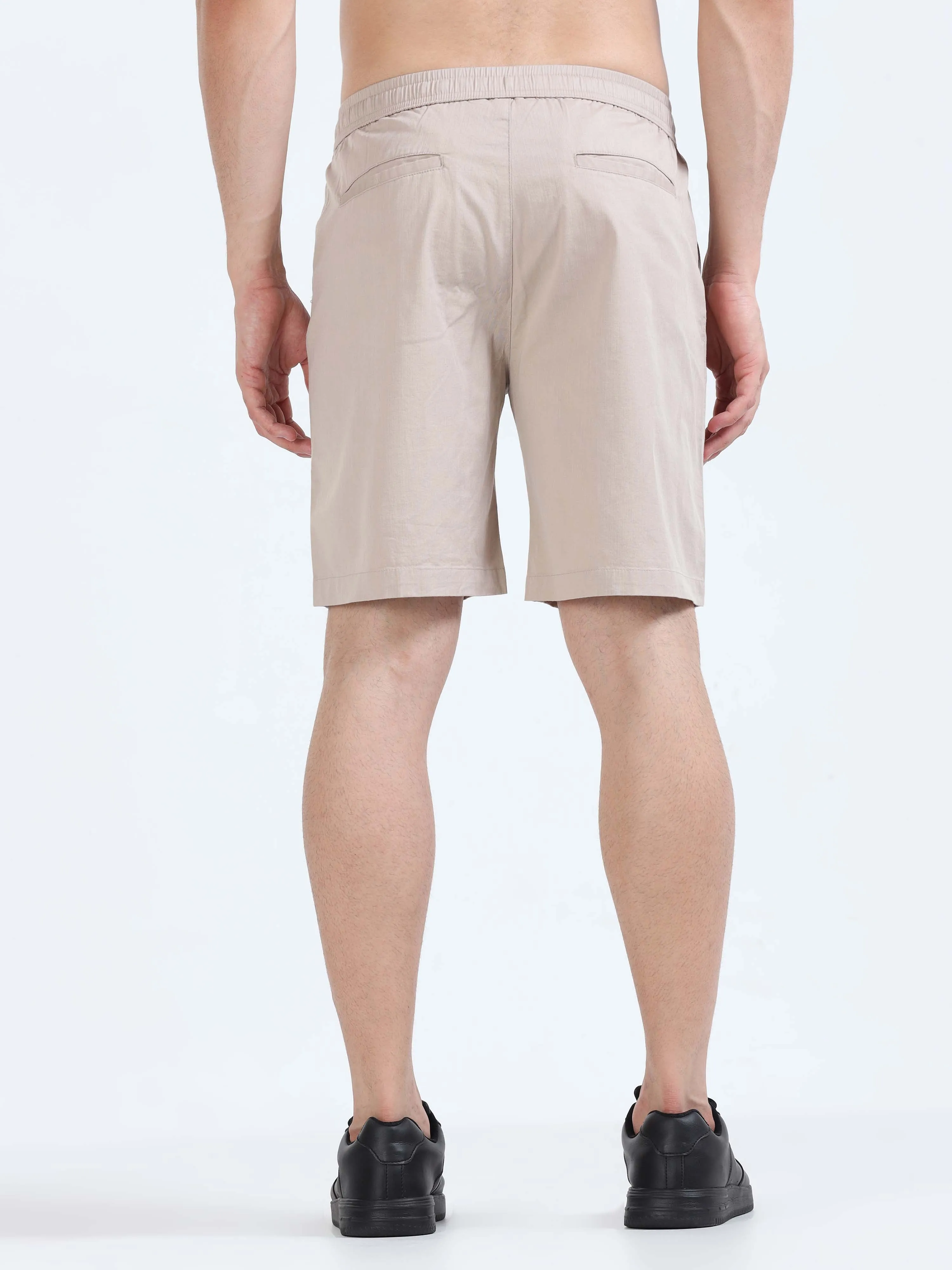 Soft Cotton Beige Basic Shorts