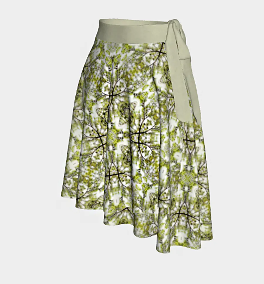 Spring Pine Branch Wrap Skirt