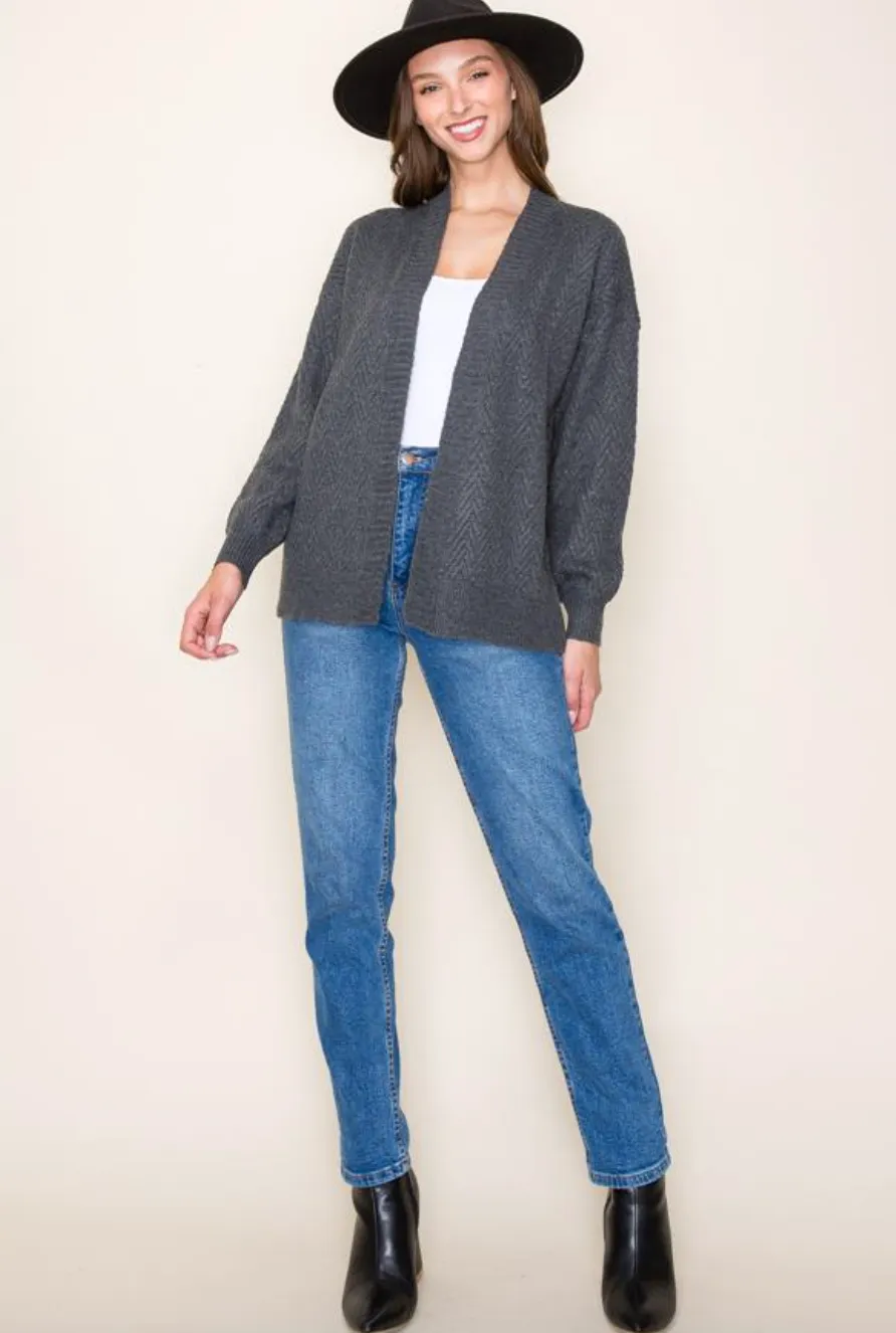 STC Open Front Cardi-Char