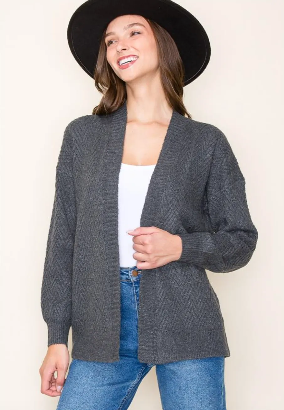 STC Open Front Cardi-Char