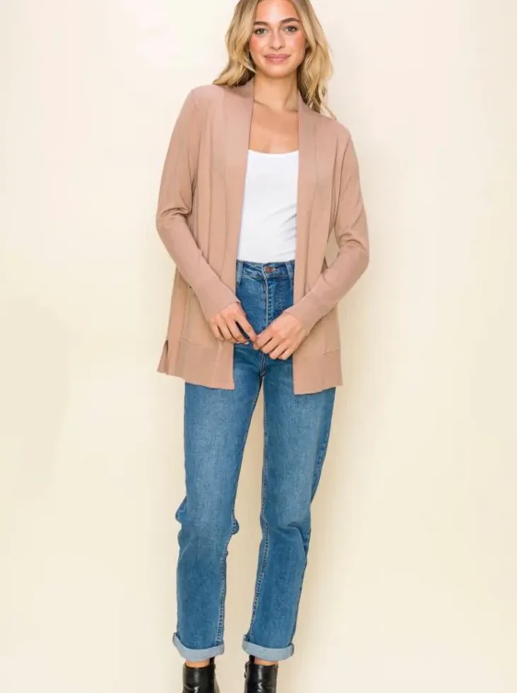 STC Rosie-Taupe Open Front Cardi