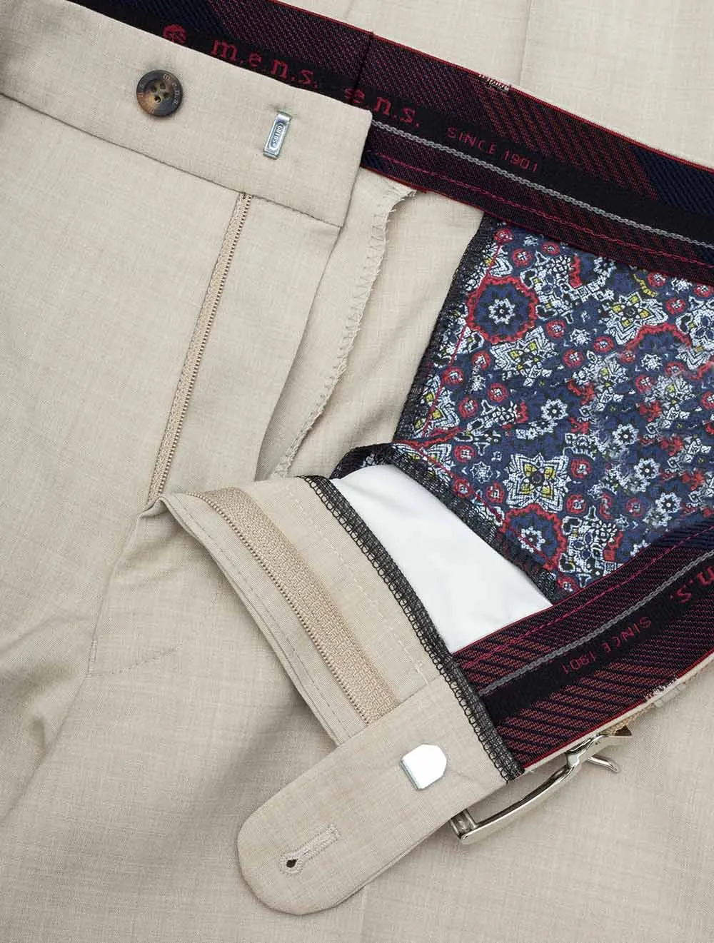 Stretch Wool Trouser Beige