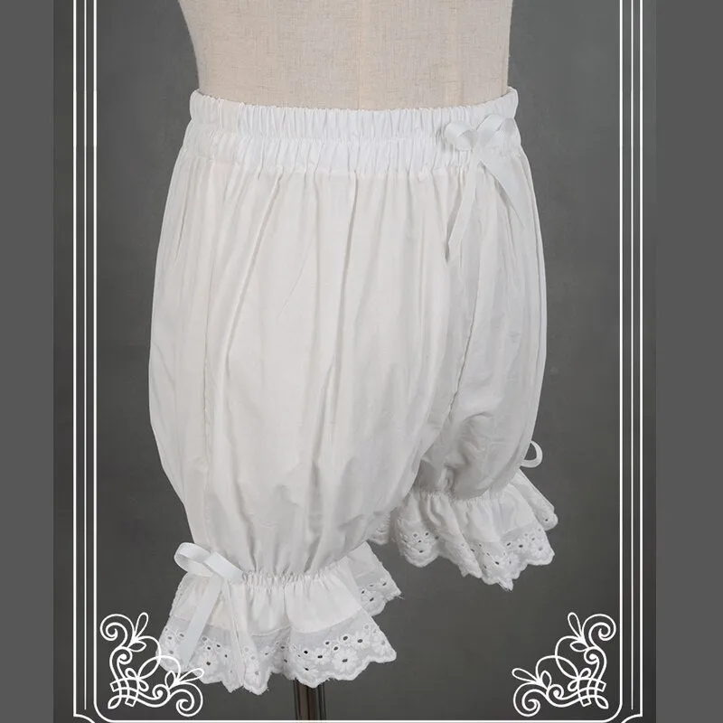 Sweet Cotton Lolita Shorts/Bloomers with Lace Trimming