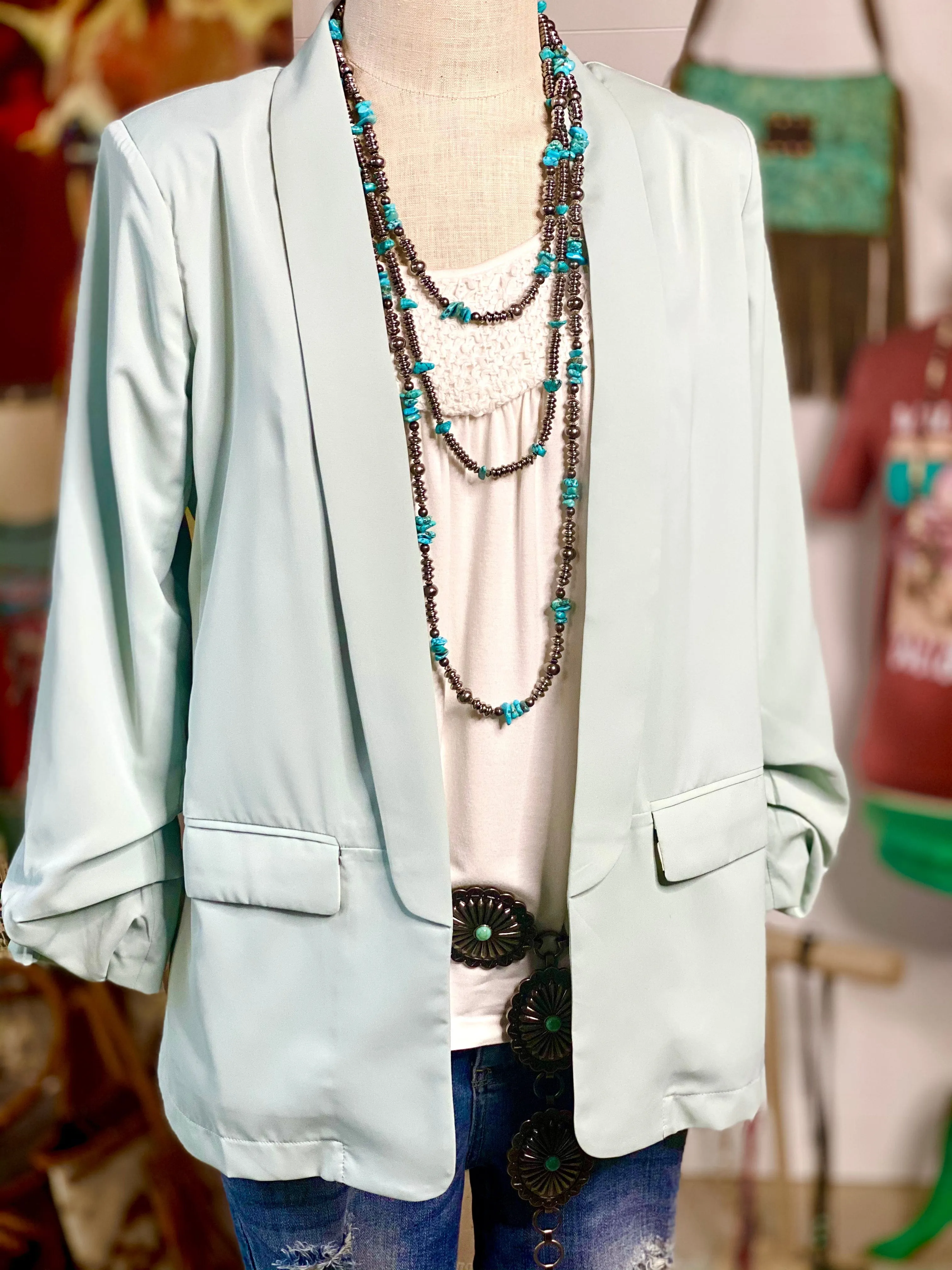 The Fall in Pecos Must Have Mint Blazer