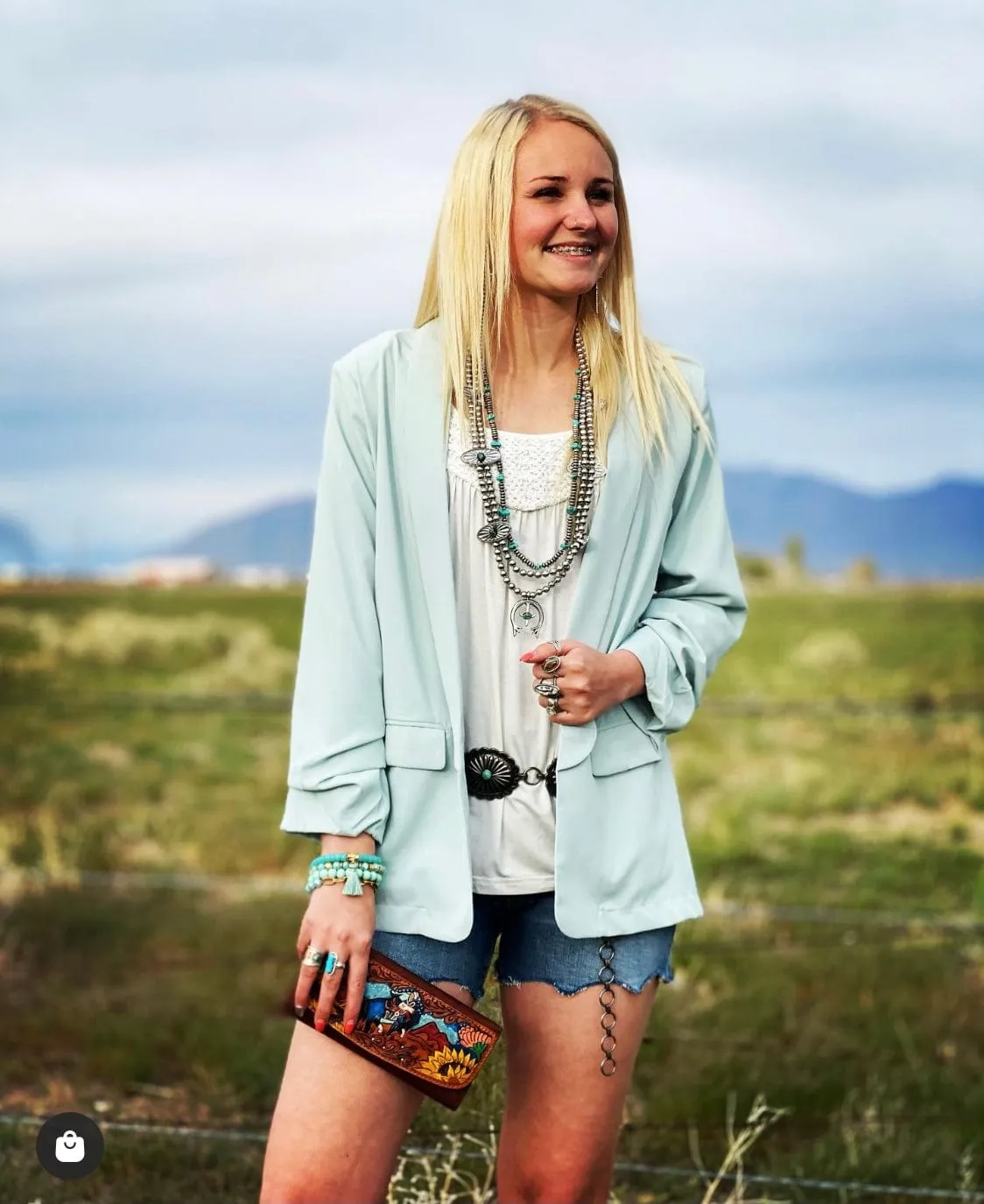 The Fall in Pecos Must Have Mint Blazer