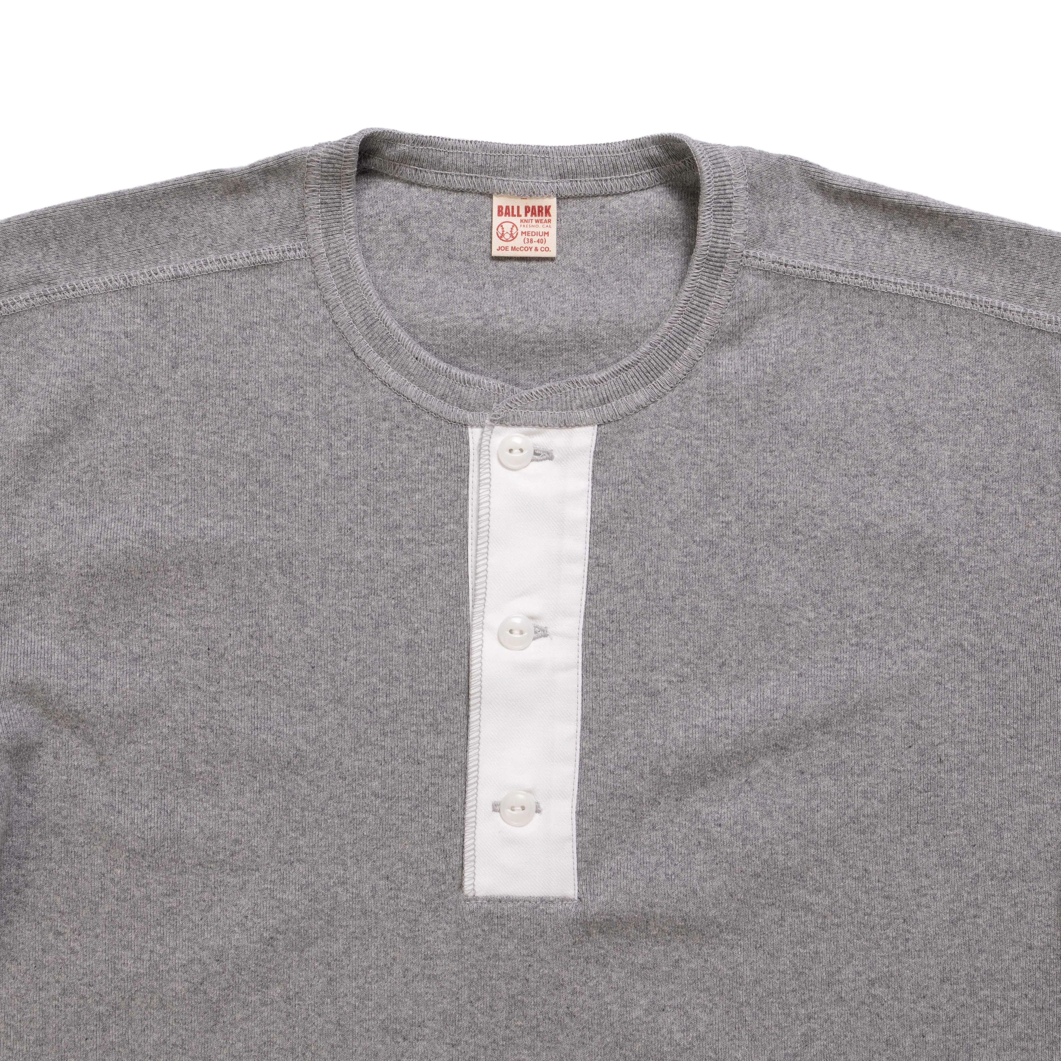 The Real McCoy's Union Henley Undershirt L/S Medium Grey