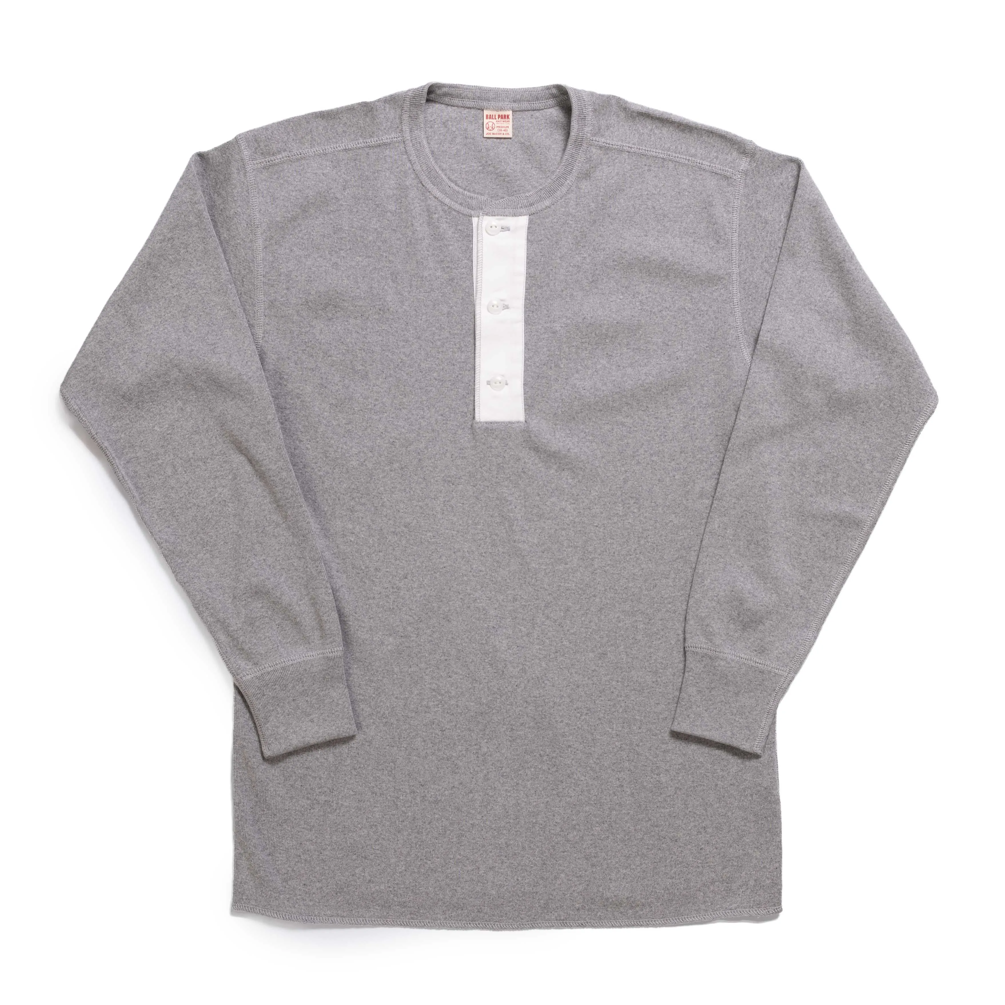 The Real McCoy's Union Henley Undershirt L/S Medium Grey