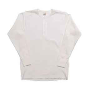 The Real McCoy's Union Henley Undershirt L/S White