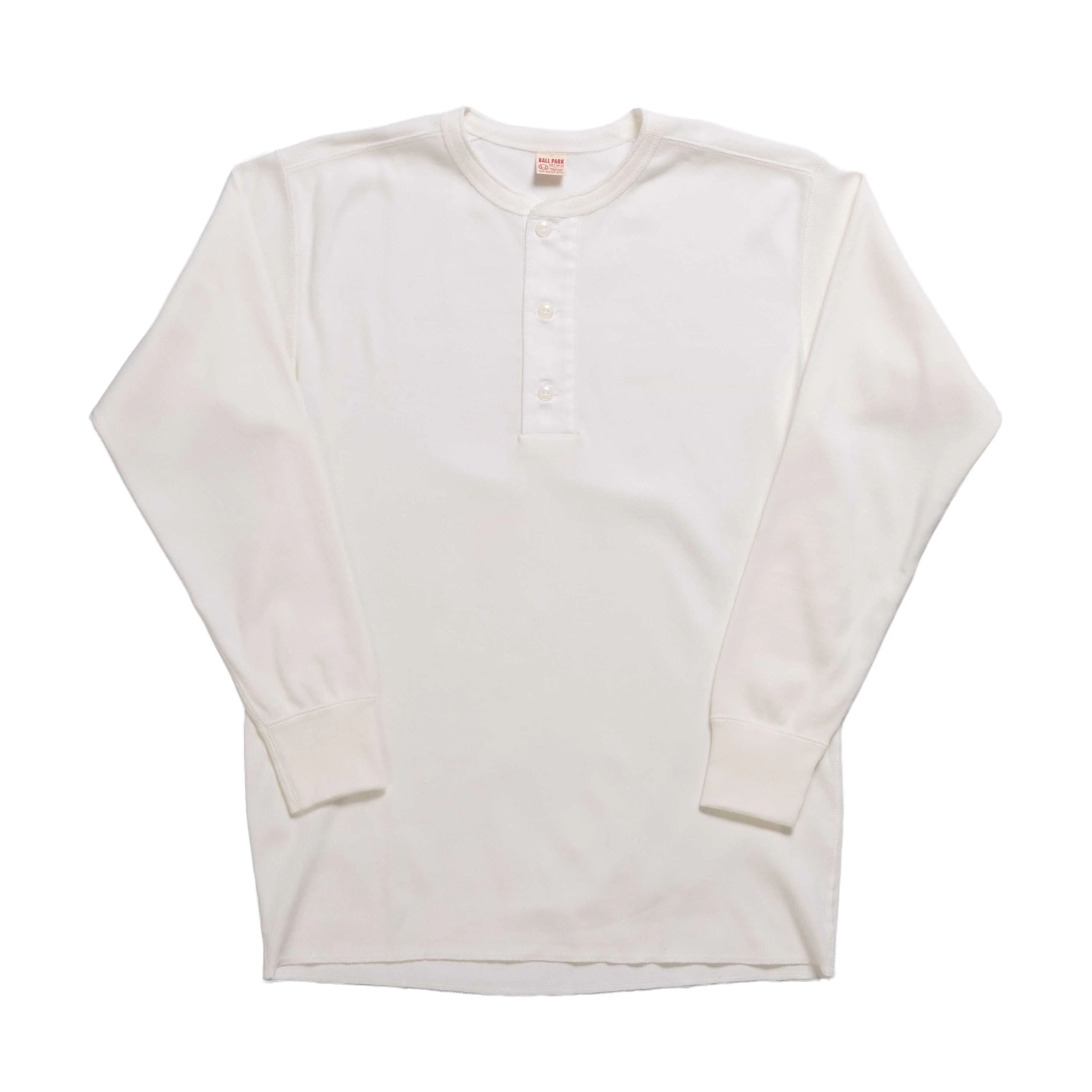 The Real McCoy's Union Henley Undershirt L/S White