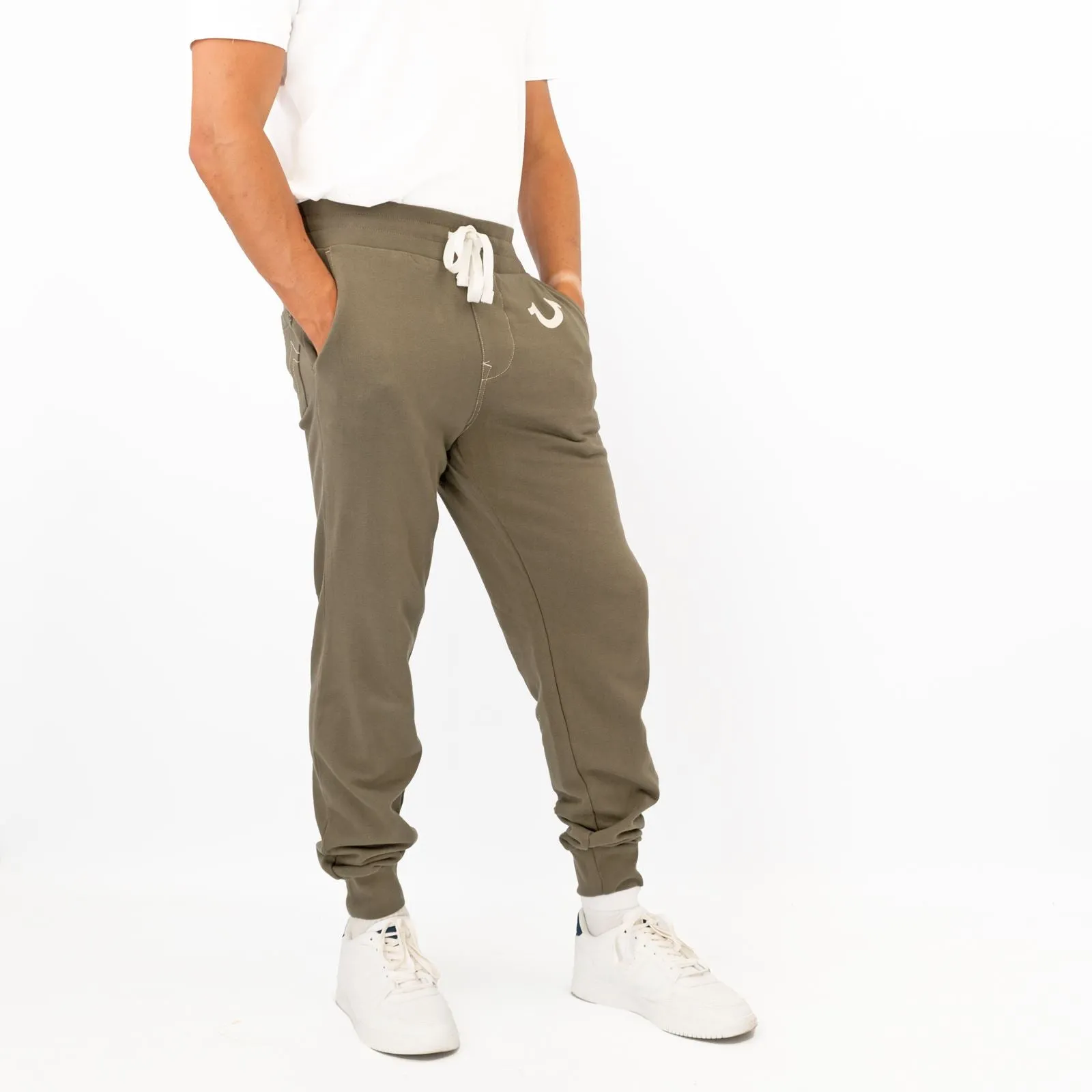 True Religion Mens Joggers Classic Logo Green