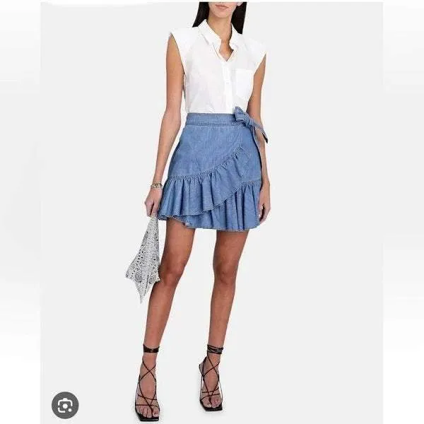 Veronica Beard Denim Wrap Skirt