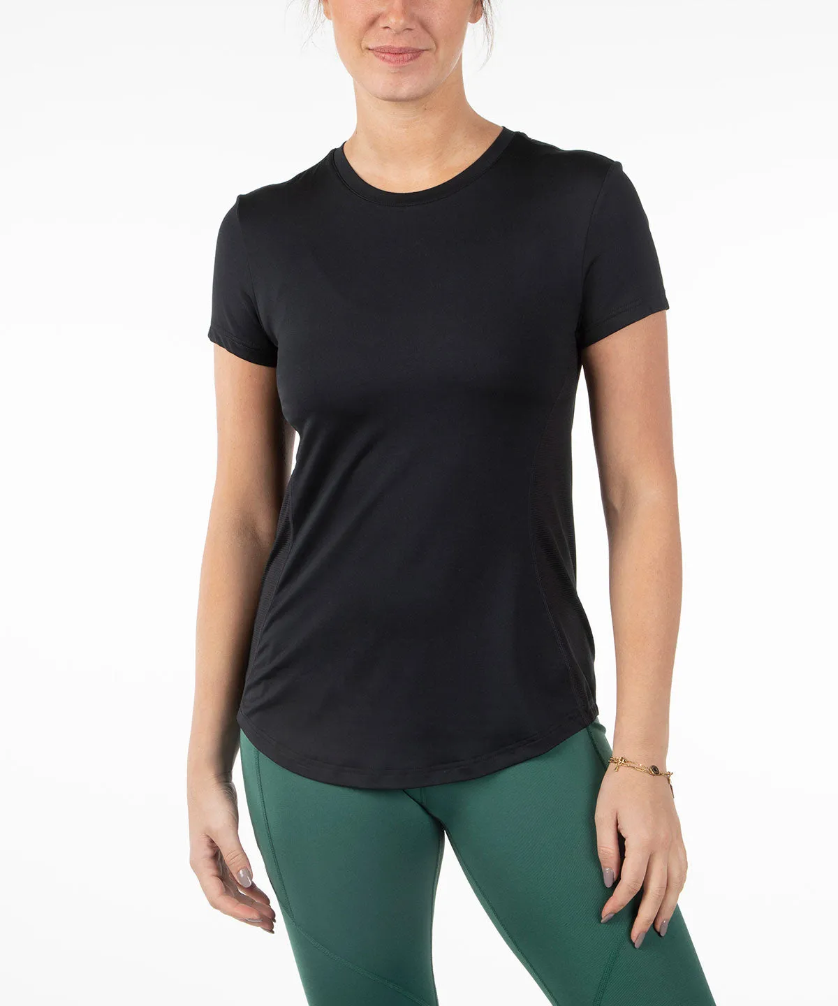 Women's Aria Tee Shirt with Mesh Insert Knit