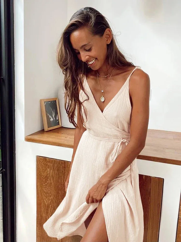 Wrap Dress in Lightweight Cotton for Summer