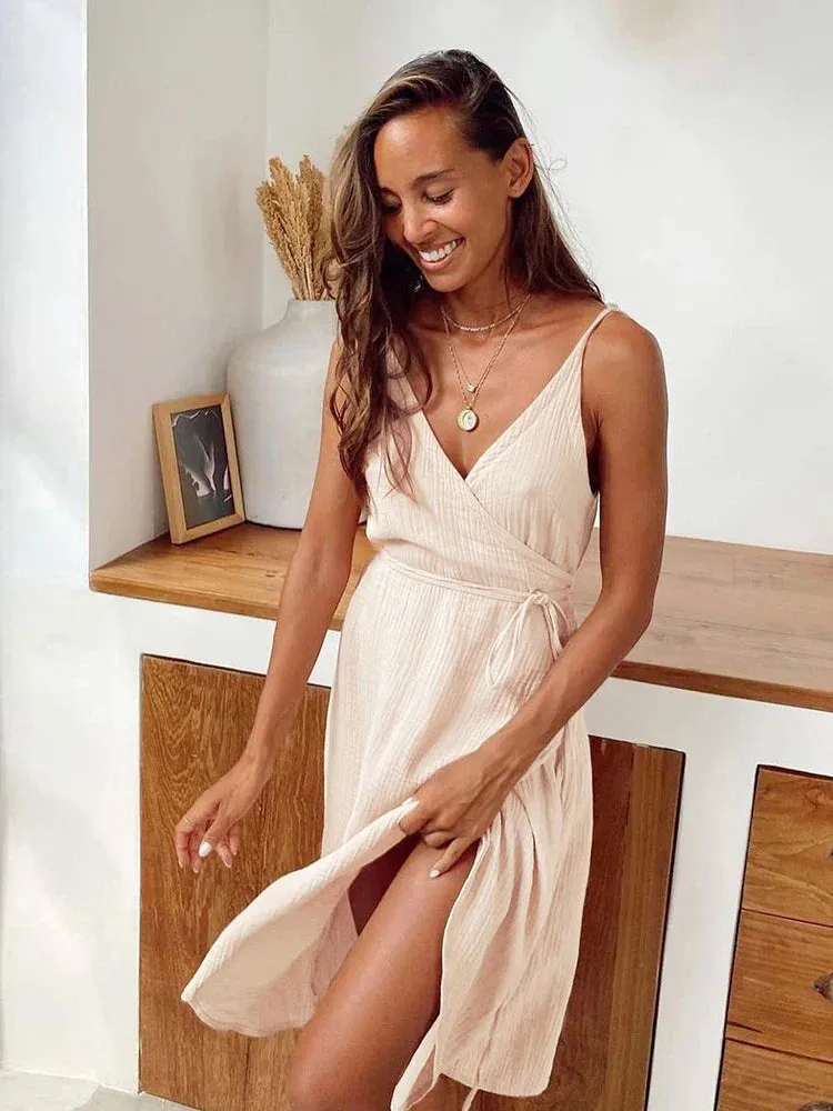 Wrap Dress in Lightweight Cotton for Summer